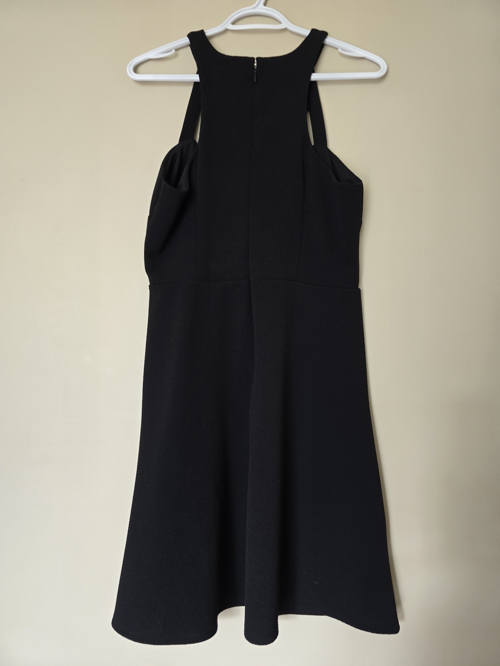 Reitmans Black Halter Neck A-Line Dress Textured Knit Size Medium - Picture 6 of 8